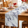 thumbnail image 1 of Abstract Marble Texture Table Runner 36 Inches Long,Kitchen Dining Tablerunners Blue Geometric Art Linen Table Runners Dresser Scarves for Home Dinner Wedding Holiday Party Decor, 1 of 9