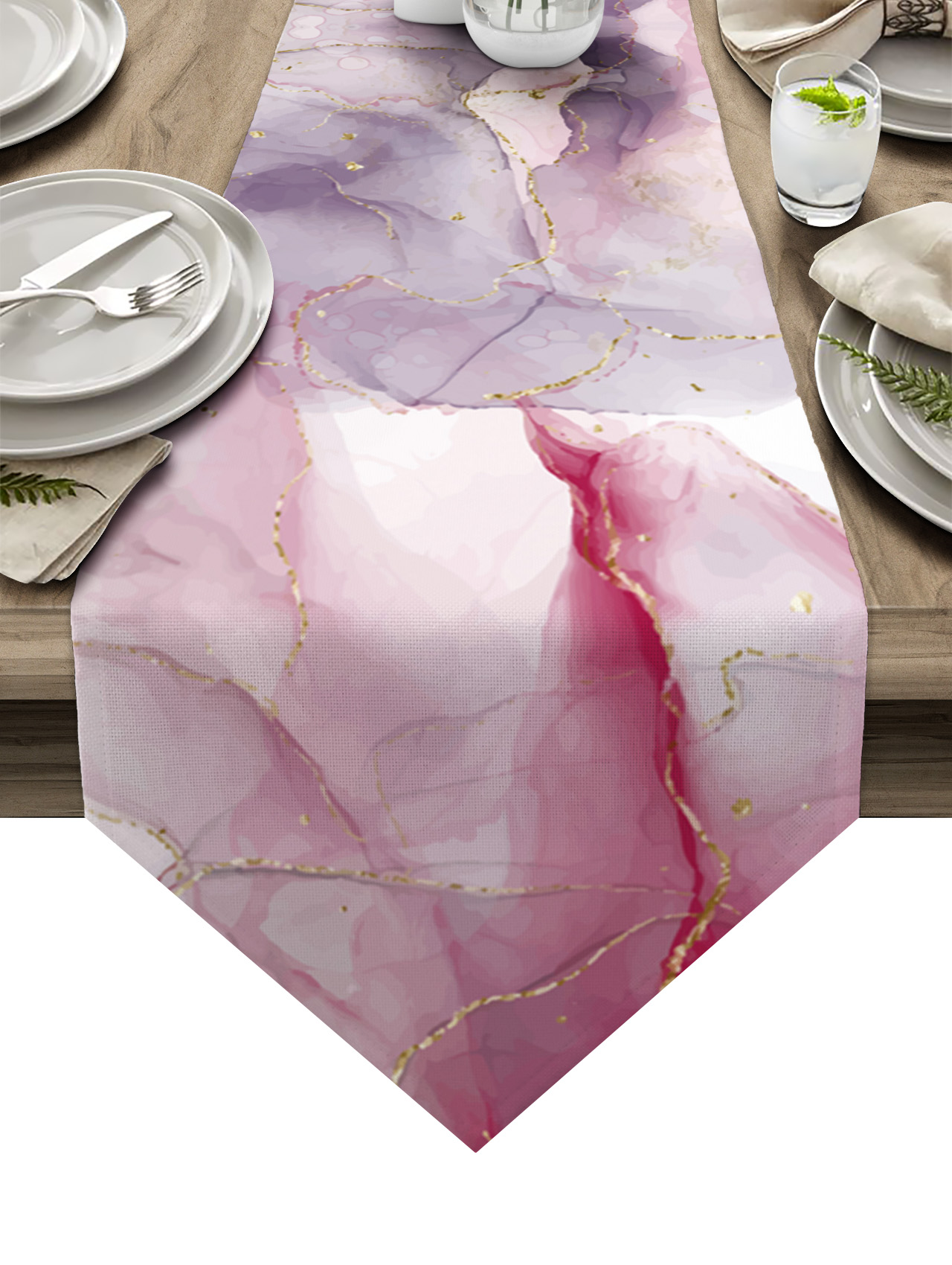 Abstract Marble Texture Table Runner Modern Table Flag Home Party