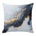 thumbnail image 1 of Abstract Marble Texture Throw Pillow Cover Grey Black Gradient Gold Crack Art Cotton Linen Cushion Cover Throw Pillow Case with Invisible Zipper for Couch Sofa Bed Chair Car 18x18 Inch, 1 of 13