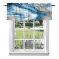 thumbnail image 1 of Abstract Marble Texture Valance Curtain Blue Shinny Gold White Gradient Art Window Valances Rod Pocket Short Curtains Window Treatments for Kitchen Bedroom Bathroom Laundry 42" x 12", 1 of 9