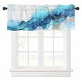 thumbnail image 1 of Abstract Marble Texture Valances for Windows Blue Gold Gradient Modern Art Decoration Rod Pocket Curtain Valance Window Treatment Short Curtains for Kitchen Living Room, 60"x18", 1 of 5