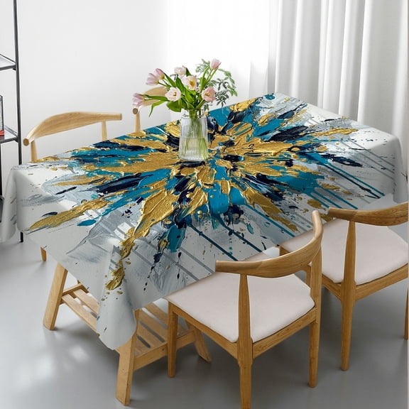 Abstract Marble-Textured Abstract Design Tablecloths for dining table,  Holiday-Themed Design - Kitchen Accessories Rectangular Tablecloth, Cafe, dinner, picnic