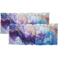 thumbnail image 1 of Abstract Marble Thermal Insulated Window Curtain Valance Colourful Blue Purple Marble Rod Pocket Window Valance for Living Room Bathroom Bedroom Kitchen 54 by 18 in, 2 Panel, 1 of 6