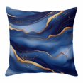 thumbnail image 1 of Abstract Marble Throw Pillow Cover Navy Gold Texture Modern Style Simple Cotton Linen Cushion Cover Throw Pillow Case with Invisible Zipper for Couch Sofa Bed Chair Car 26x26 Inch, 1 of 9