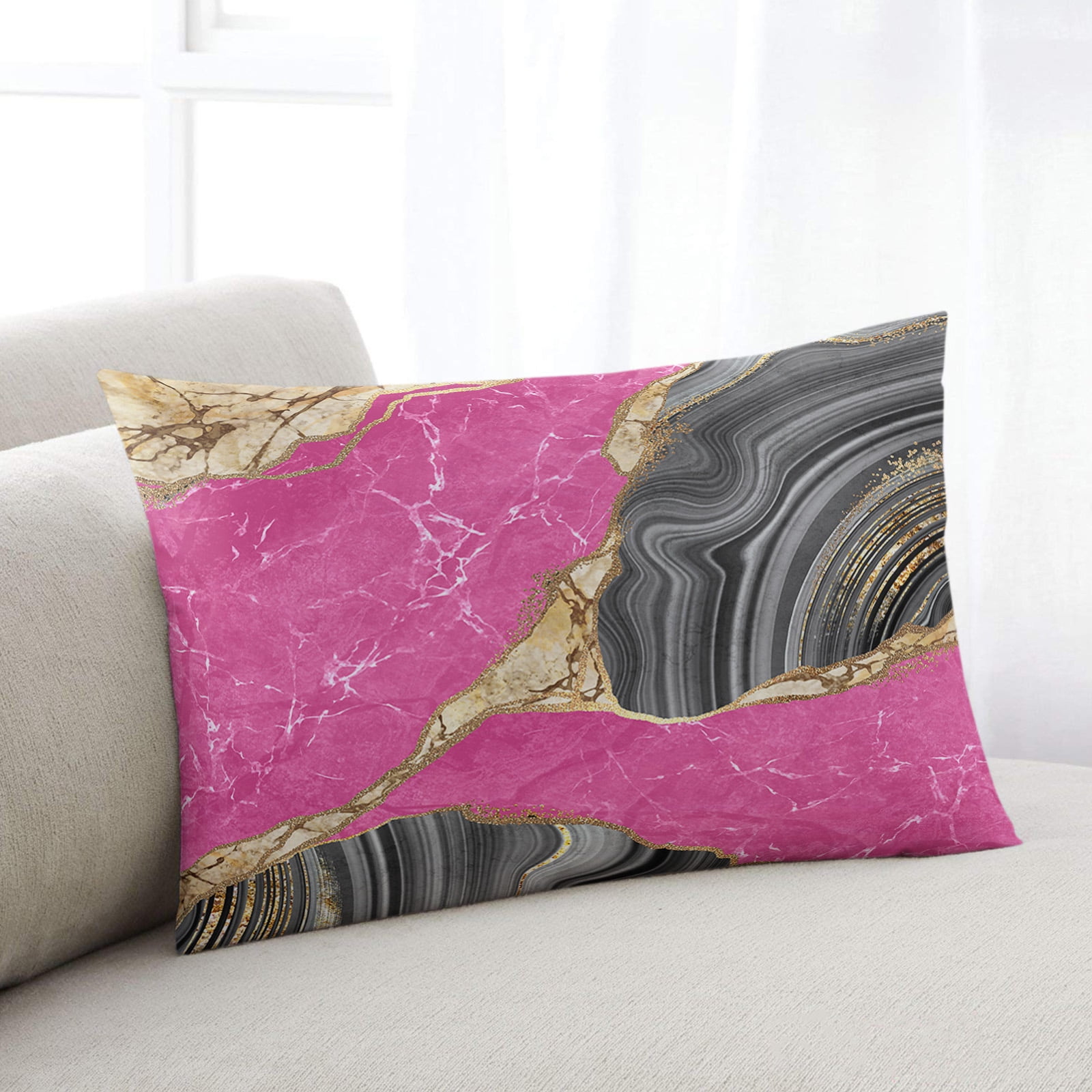 Pink And Gray Throw Pillows