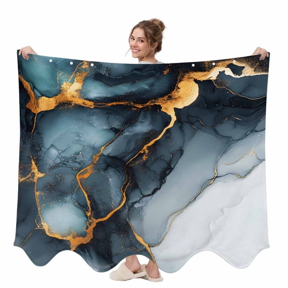 Abstract Marble Wearable Blanket, Water Duck Green Gradient Watercolor ...