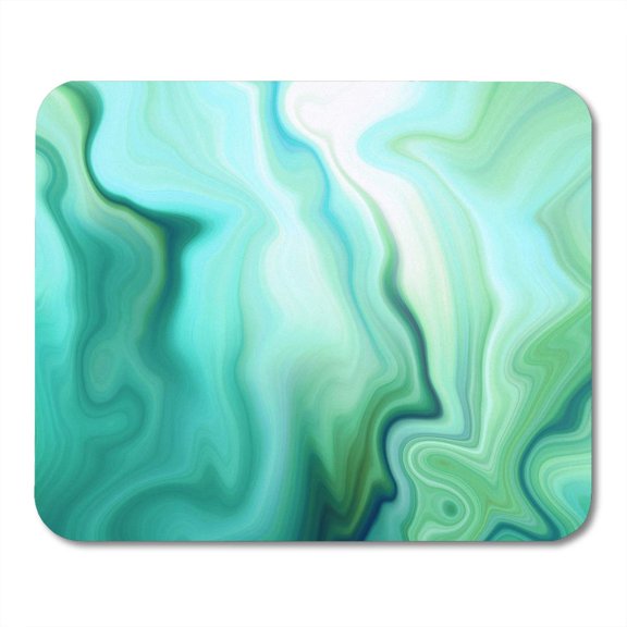 Abstract Marbled Agate Paint Liquid Marbling Effect Creative Emerald Green Macro Wavy Lines Mousepad Mouse Pad Mouse Mat 9x10 inch