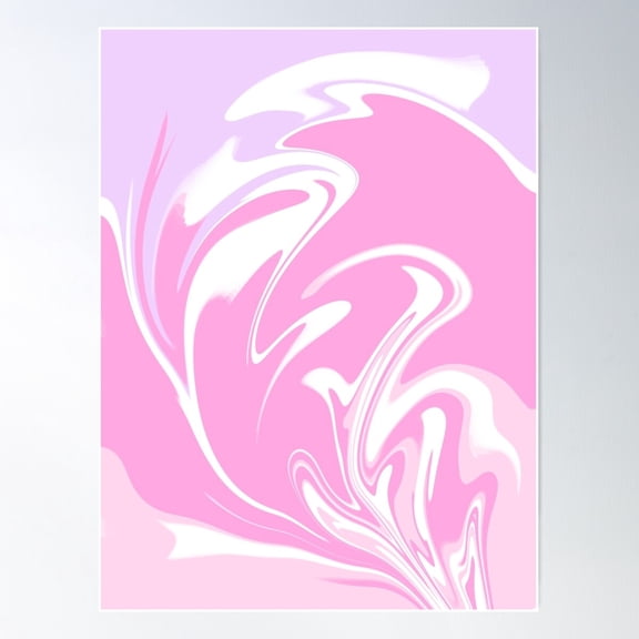 Abstract Marbled Swirls In Purple, Pink, Dark Pink And White Poster Wall Art, Modern Wall Decor For Living Room Bedroom, 8x12 UNFRAMED