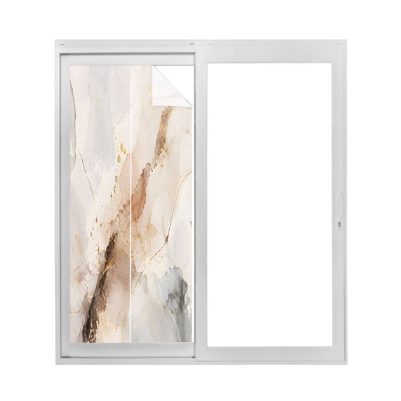 Abstract Marbled Window Privacy Film Gray Terracotta Ombre Fluid Texture Romantic Decorative Glass Window Film UV Blocking Static Cling Non-Adhesive Sticker Covering for Home Door 17.7 x 39.3 inches