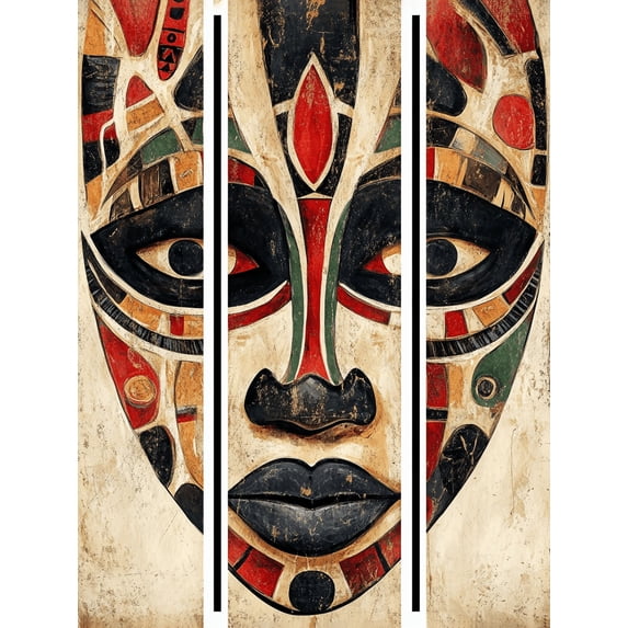 Abstract Mask Decorative Painting/Canvas Art, Suitable for Living Room, Bedroom, Office, Hotel,Colorful Wall Art, Unique Design Prints.