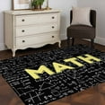 thumbnail image 1 of Abstract Math 4x6 Rug for Dining Table for 4 People Under Table, Mathematical Formula Pattern Black ashable Non Slip Rectangle Area Rug, 1 of 9