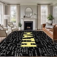 thumbnail image 1 of Abstract Math 5x7 Rug for Living Room Sofa and Coffee Table Layout, Mathematical Formula Pattern Black Washable Non Slip Rectangle Area Rug, 1 of 9