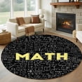 thumbnail image 1 of Abstract Math 7ft Round Rug for Living Room Conversation Area, Mathematical Formula Pattern Black Washable Non Slip Large Circle Area Rug, 1 of 9
