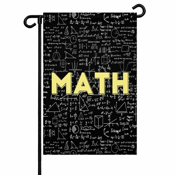 Abstract Math Garden Flag 12x18 Inch Mathematical Formula Pattern Black Double Sided Small Decorative Garden Flags for Outside, Outdoor Yard Porch Lawn Decoration