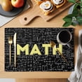 Abstract Math Placemats Set of 8, Mathematical Formula Pattern Black ...