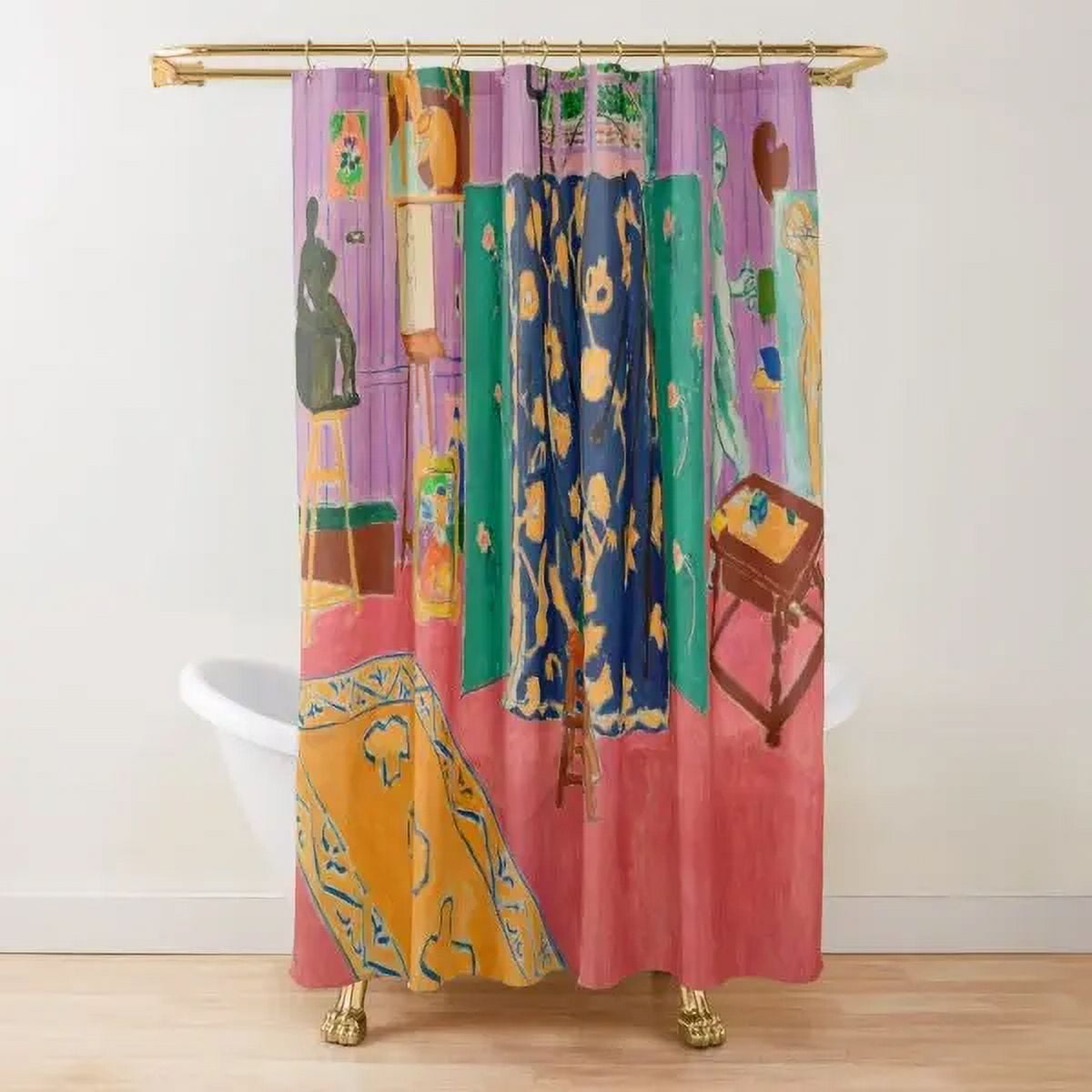 Abstract Matisse Flower Art Shower Curtain Modern Geometric Simple ...