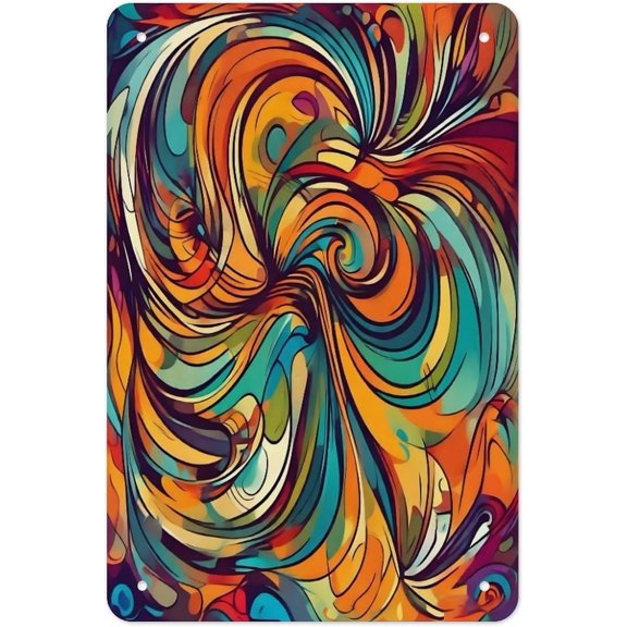 Abstract Metal Wall Decor, Metal Signs Decor 8x12 Inch(Iron) for Interior And Exterior Wall Decoration