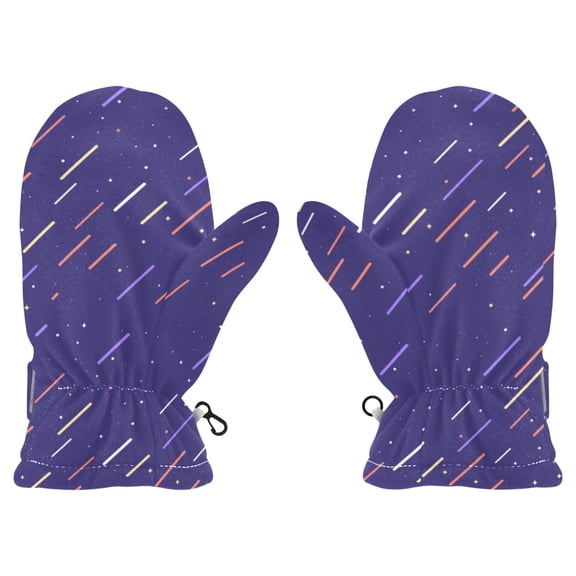 Abstract Meteor Shower Cold Weather Mittens Cozy Gloves with Adjustable Fit Perfect for Outdoor Fun