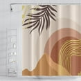 thumbnail image 1 of Abstract Mid Century Boho Bathroom Shower Curtain Eucalyptus Leaves Gold Lines Mountains Shower Curtain with Hooks Waterproof Fabric Polyester Shower Curtain for Home Decor, 72x84 Inch, 1 of 6