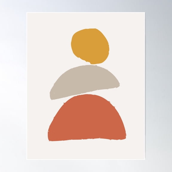Abstract Mid Century Modern Minimal Shapes 06 Poster Wall Art, Modern Wall Decor For Living Room Bedroom, 24x36 UNFRAMED
