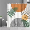 Abstract Mid Century Shower Curtain Arch Sun Moon Minimalist Geometric