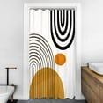 thumbnail image 1 of Abstract Mid Century Small Stall Shower Curtain for Bathroom Decor 36Wx72H Inches Single Half Narrow RV Boho Modern Minimalistic Geometry Aesthetic Fabric Waterproof Polyester 7 Pack Hooks, 1 of 6