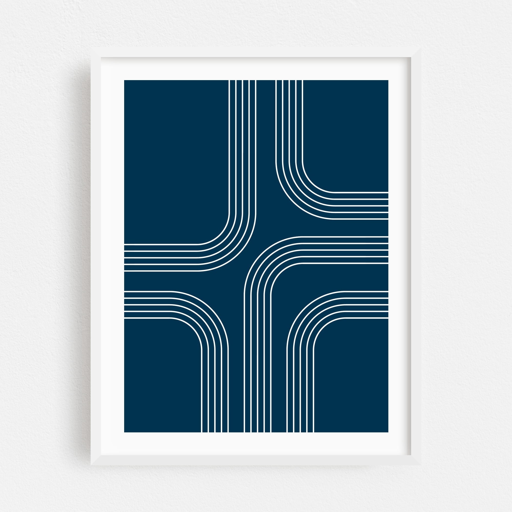 Abstract Mid Century style line art - Illustration Geometric Line Art ...