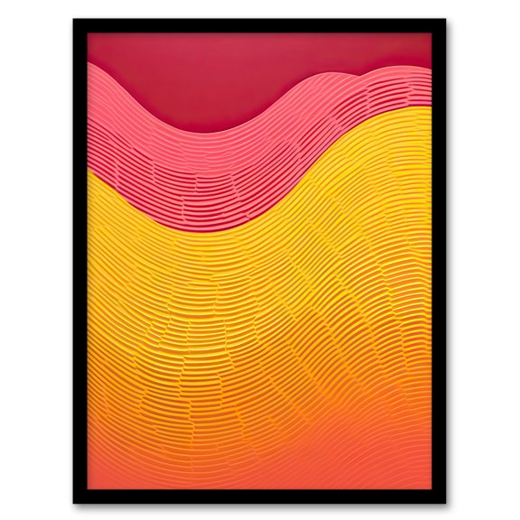 Abstract Minimalism Orange Yellow Pink Gradient Art Print Framed Poster Wall Decor 12x16 inch