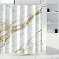 thumbnail image 1 of Abstract Minimalism White and Gold Ink Art Marble Shower Curtain for Bathroom Modern High Definition Printing Waterproof Shower Curtain with Hooks Bathroom Decor 72x84 inch, 1 of 6