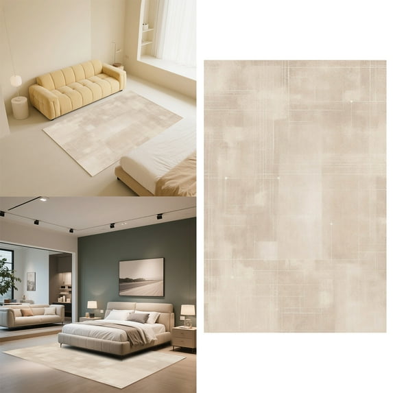Abstract Minimalist Design Soft Low Pile Area Rug Floor Mat For Modern Living Room and Bedroom