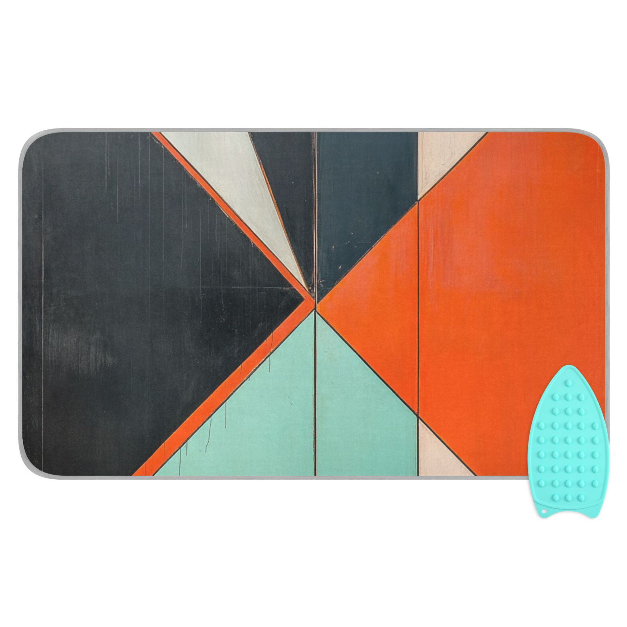 Abstract Minimalist Geometric Design Ironing Mat Blanket for Table Top Travel Portable Ironing Board Pad 47.2x27.6 Inch