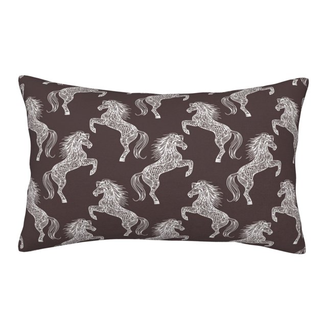 Abstract Minimalist Horse White Queen Pillow Cases Microfiber