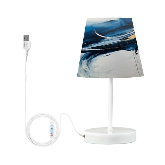 Abstract Minimalist Painting Desk Lamp LED Table Nightstand Lamps with 3 Color Temperatures for Home Bedroom Living Room Decor 8x12