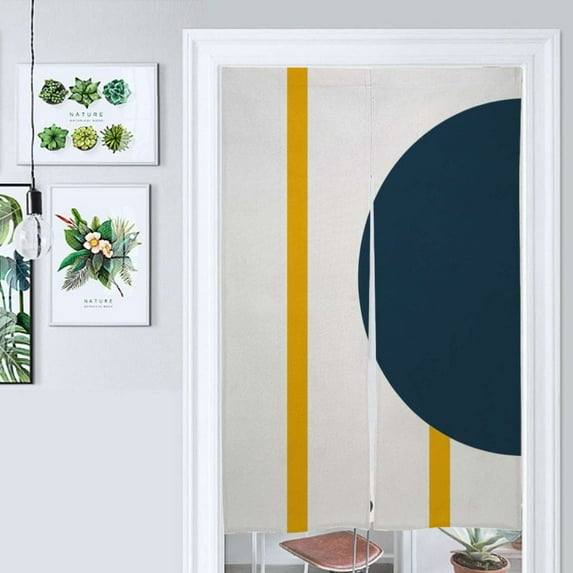 Abstract Minimalist Yellow Blue Art Door Curtain Nordic Living Room DoorCurtain Porch Partition Curtain Kitchen Rative Half Curtain