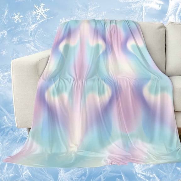 Abstract Minimalistic,Cooling Blanket,Lightweight Summer Throw Blanket with Double Sided Cold Effect,Turquoise Pink Ombre Aesthetic Color Art Picnic Blankets Bed Sheet for Hot Sleepers 30"x40"