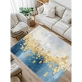 thumbnail image 1 of Abstract Modern Art Area Rug for Bedroom 4x6 Ft Blue Yellow Street Art Super Soft fuzzy Throw Rug Non-Slip Fluffy Plush Indoor Floor Carpet for Living Room Nursery Home Decor, 1 of 8