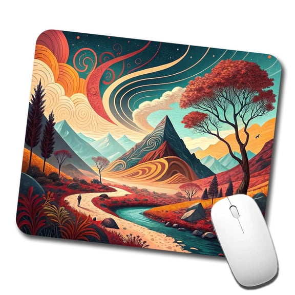 Abstract Modern Art Landscape Mouse Pad Low Profile Gaming Mat
