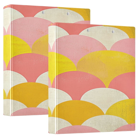 Abstract Modern Art Pattern 12.4x10.6in PVC Round Ring Binder, D-Ring 3-Hole, Metal Clip, 200 Sheets