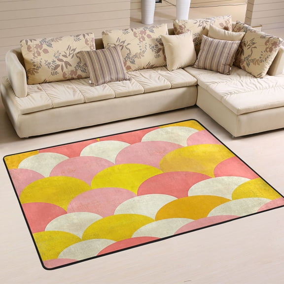 Abstract Modern Art Pattern Soft Polyester Area Rug 36''x24'', Non Slip, Memory Foam, Water Absorbent