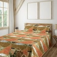 thumbnail image 1 of Ambesonne Abstract Modern Art Fitted & Flat Sheet with Shams 4 Pcs Set, Geometric Print, Full, Burnt Sienna Cocoa and White, 1 of 1