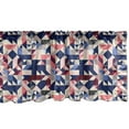 thumbnail image 1 of Abstract Modern Art Window Valance, Bohemian Mosaic Polygonal Colorful Triangles and Rhombus Print, Curtain Valance for Kitchen Bedroom with Rod Pocket, 54" X 18", Dark Sky Blue Coral, by Ambesonne, 1 of 2
