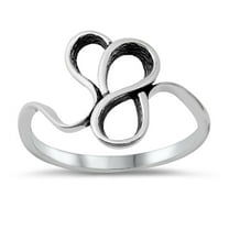 Abstract Modern Artistic Ring .925 Sterling Silver Band Jewelry Female Male Unisex Size 10