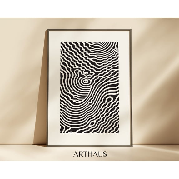 Abstract Modern Black and White Modern Aesthetic Minimalist Art Print ...
