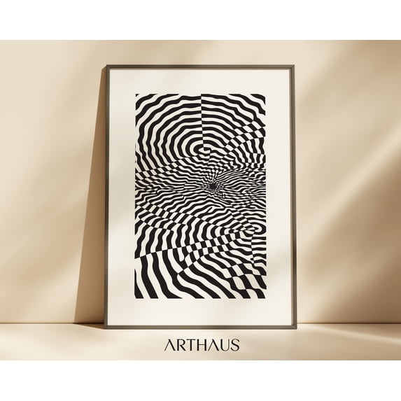 Abstract Modern Black and White Modern Aesthetic Minimalist Decor, Unframed Paper Print Size 12x18
