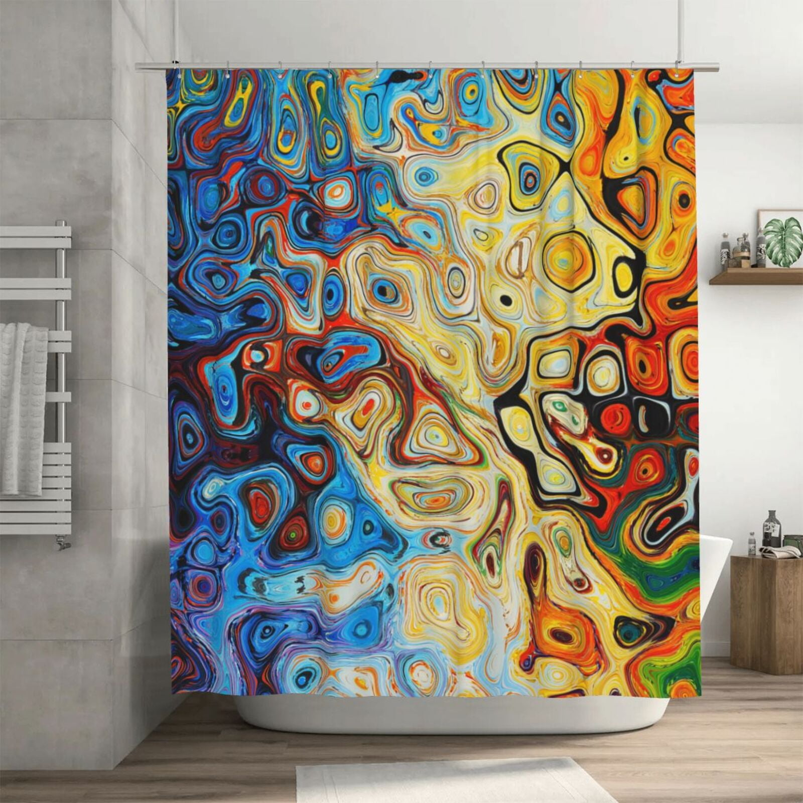 Abstract Modern Colorful Texture Pattern Shower Curtain, Splash Style ...