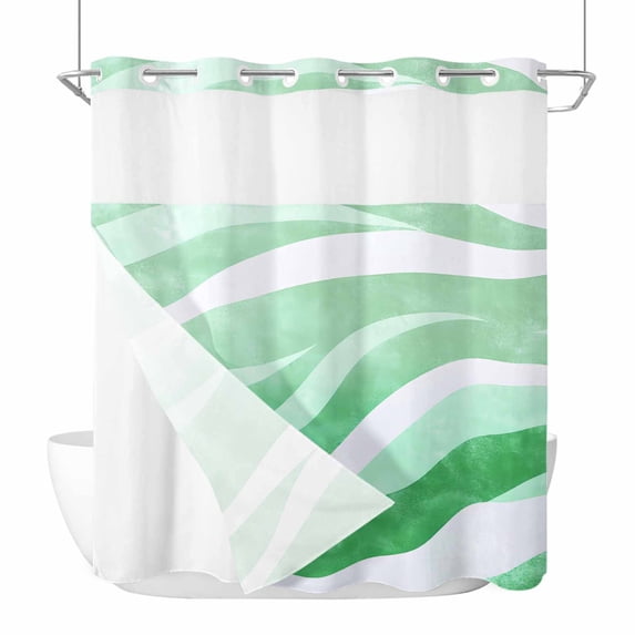 Abstract Modern Gradient Water Ripple No Hook Shower Curtain with Snap ...