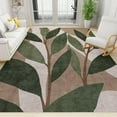 thumbnail image 1 of Abstract Modern Green Leafy Plant Leaves Area Rug, Brown Traditional Distressed Floral Indoor Non-Slip Kids Rug, Washable Breathable Durable Carpet For Front Entrance Floor Decor 5x8ft, 1 of 6