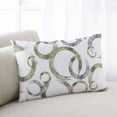 Abstract Modern Grey Sage Green Throw Pillow Cover,Geometric Circle