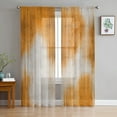 Abstract Modern Line Orange Sheer Curtain Window Tulle Lace Curtains