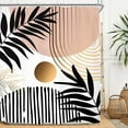 thumbnail image 1 of Abstract Modern Shower Curtain Set Minimalist Black Blush Pink Mid Century Aesthetic Plant Contemporary Art Polyester Waterproof Bathroom Curtain With 12 Hooks 65"W x 72"L (Pack of 1), 1 of 6